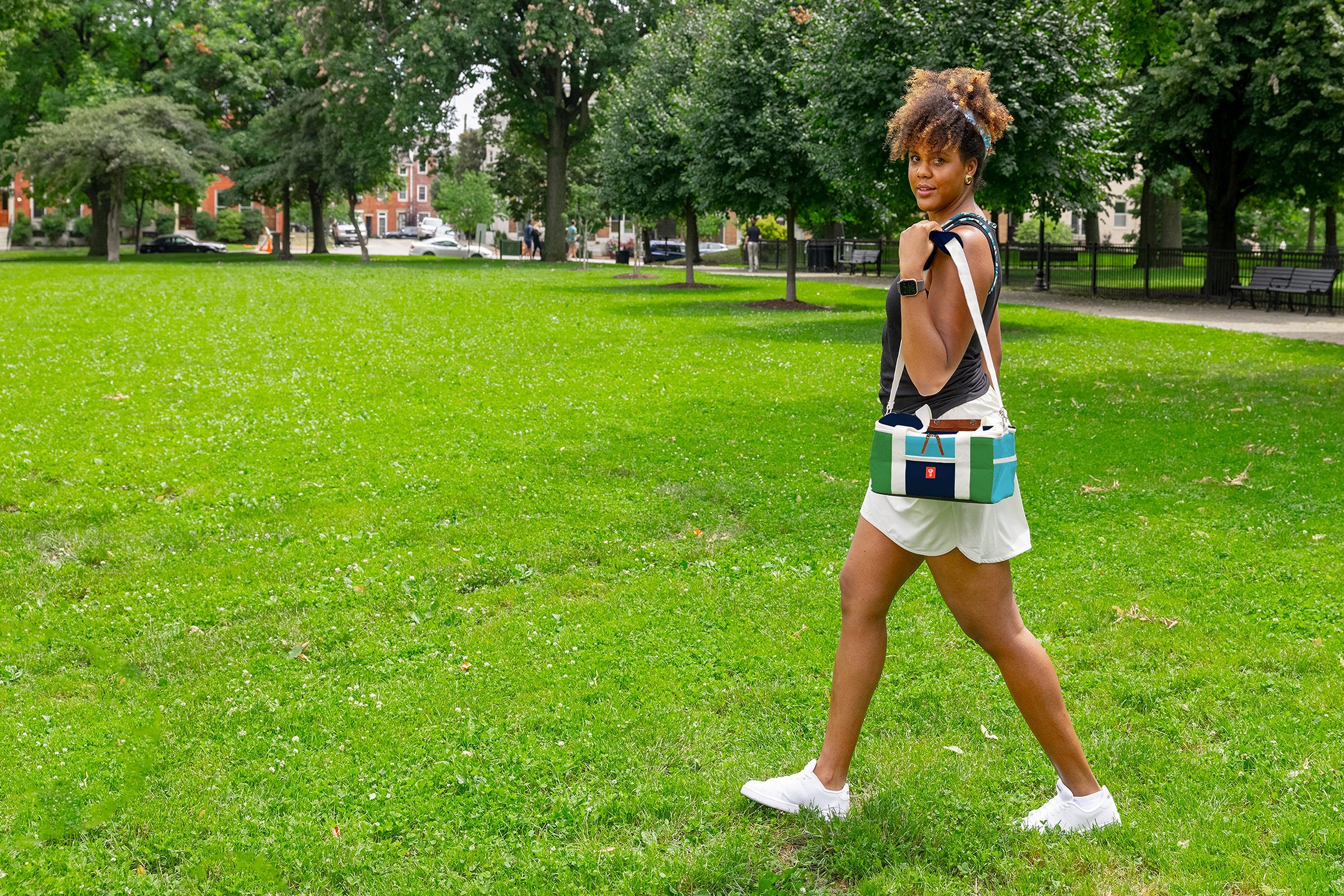 Niantic Explorer with Cooler Bag and Ringer Tank in the park